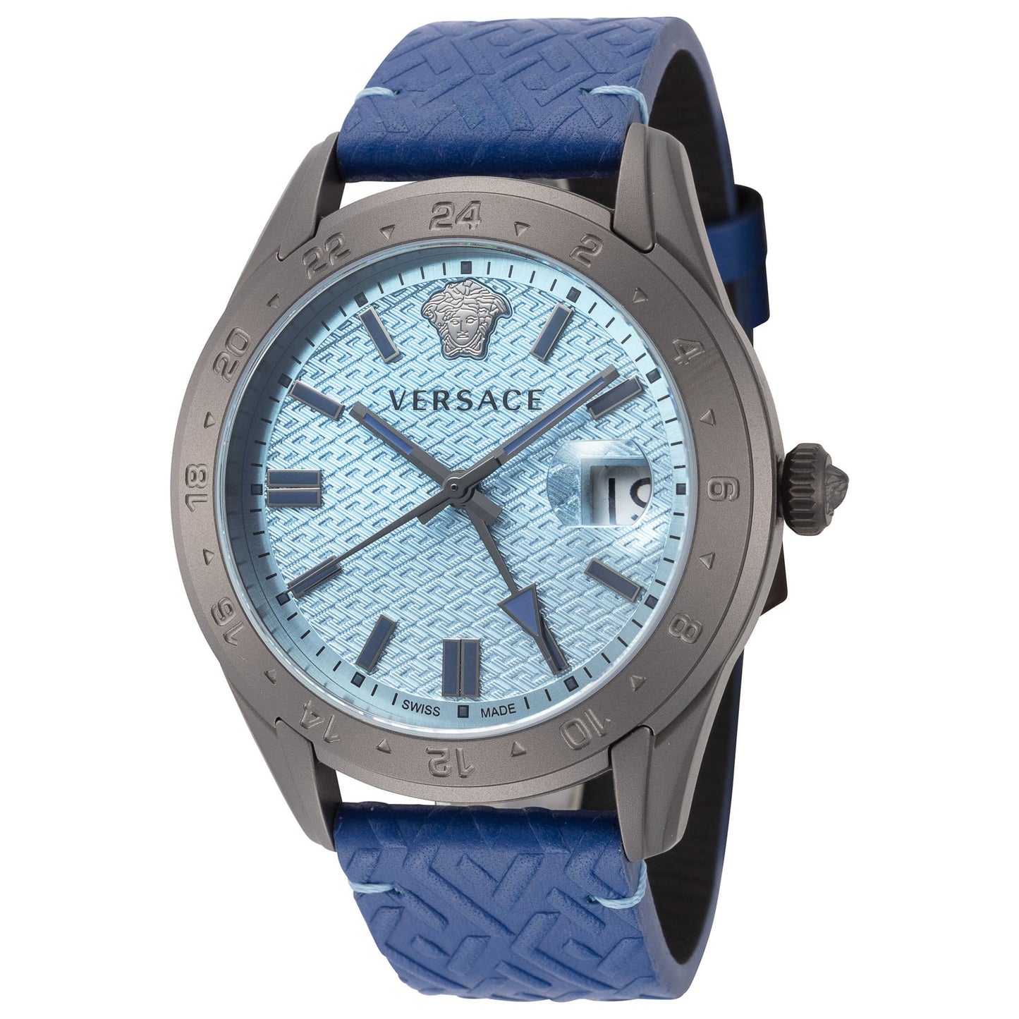 Front view of Versace Greca Time Men's Quartz Watch VE7C00423