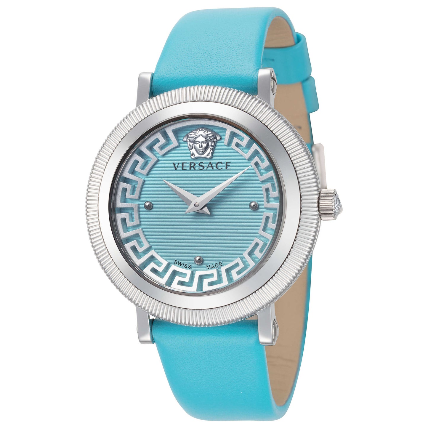 Front view of Versace Greca Flourish Women's Quartz Watch VE7F00123