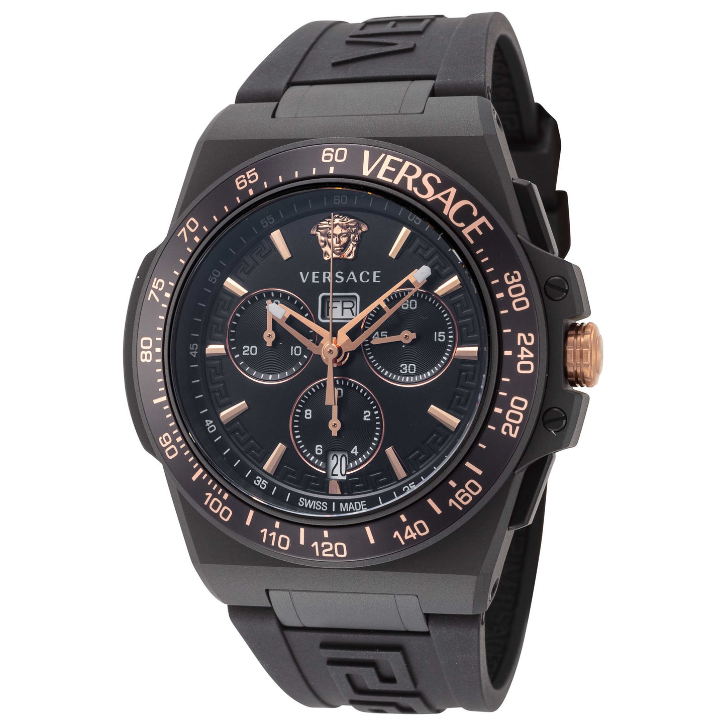 Front view of Versace Greca Extreme Men's Quartz Watch VE7H00323