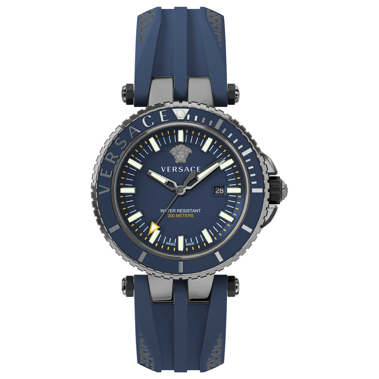 Front view of Versace V-Race Men's Quartz Watch VEAK00218