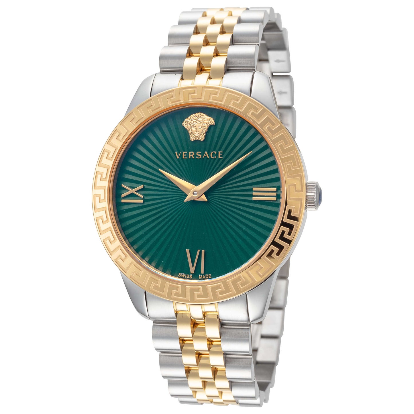 Front view of Versace Greca Signature Women's Quartz Watch VEVC01021