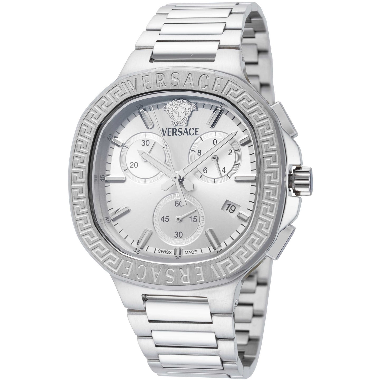 Front view of Versace V-Chrono Unisex Quartz Watch VEVCA0424