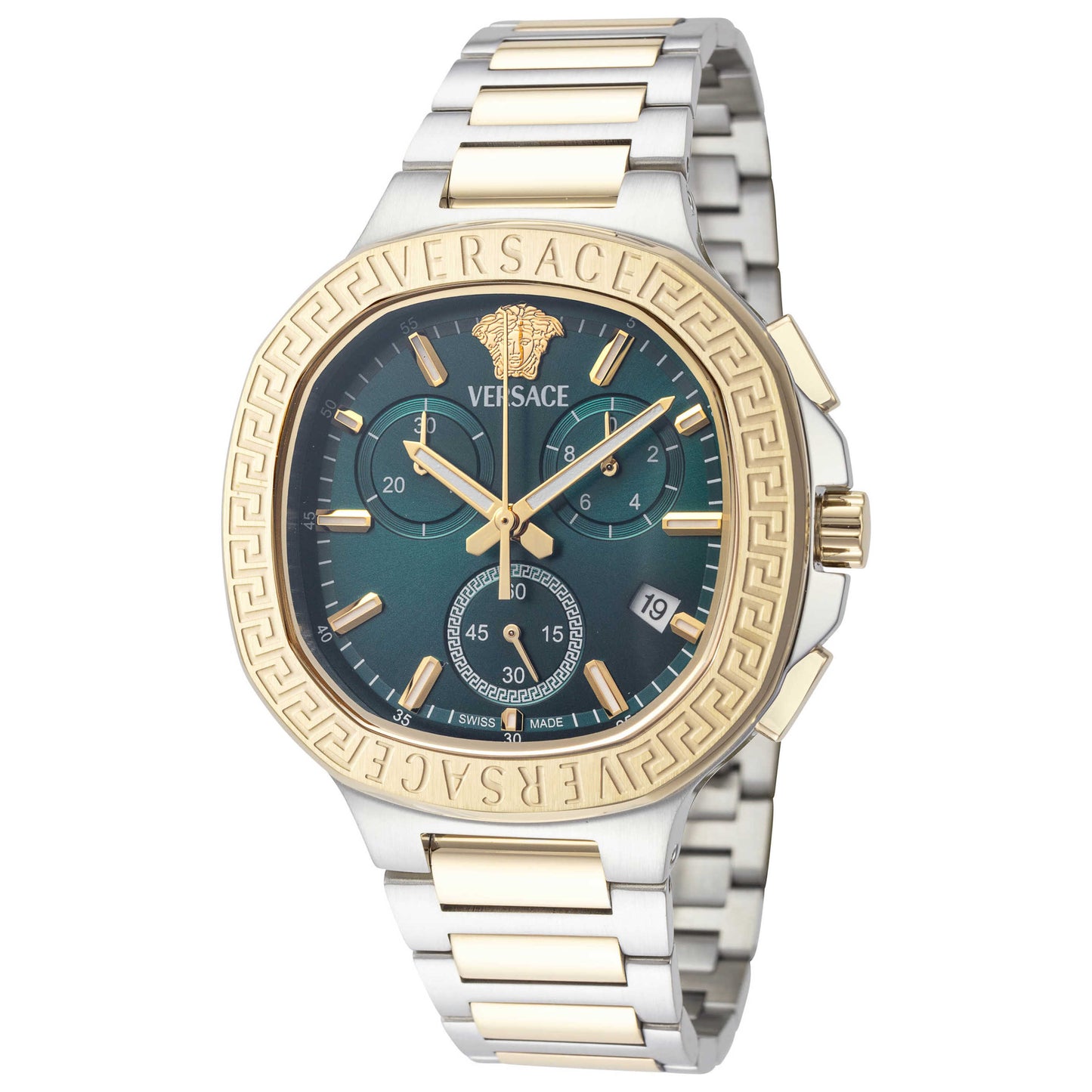 Front view of Versace V-Chrono Unisex Quartz Watch VEVCA0624