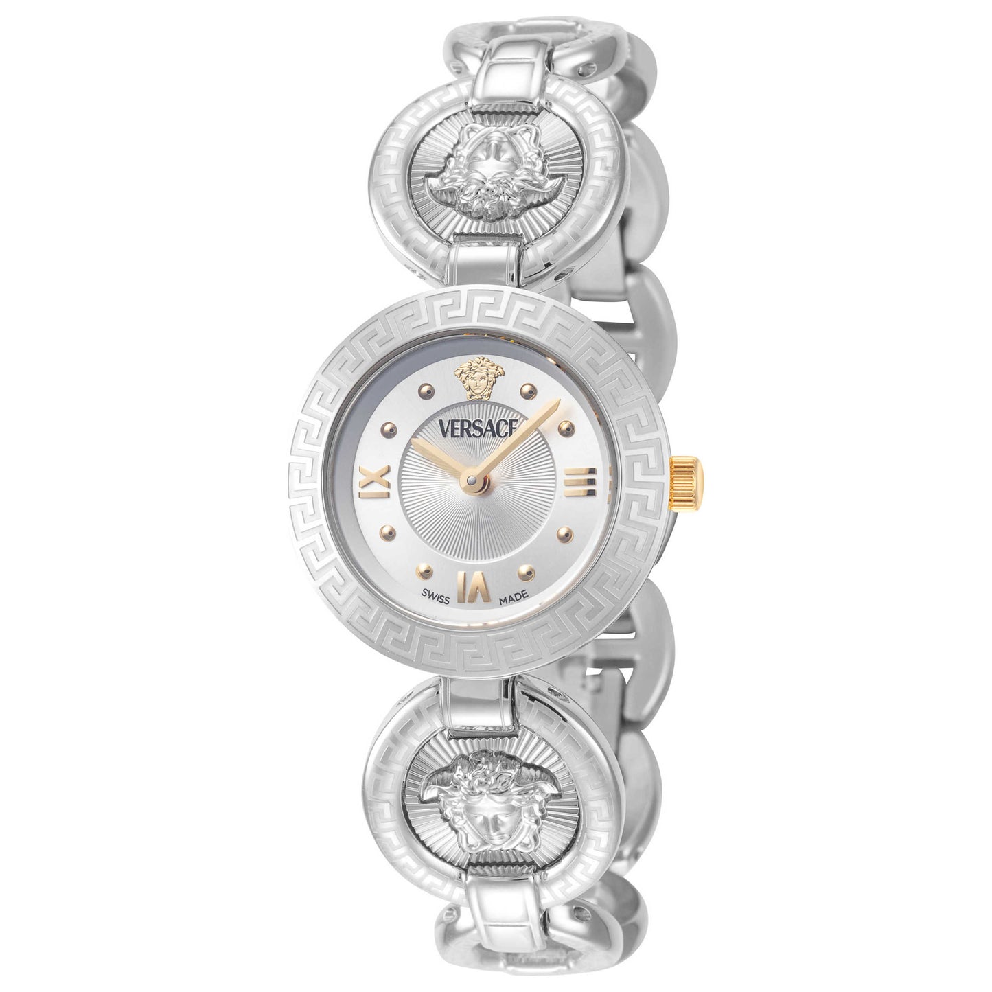 Front view of Versace Greca Jewel Women's Quartz Watch VEWCA0124