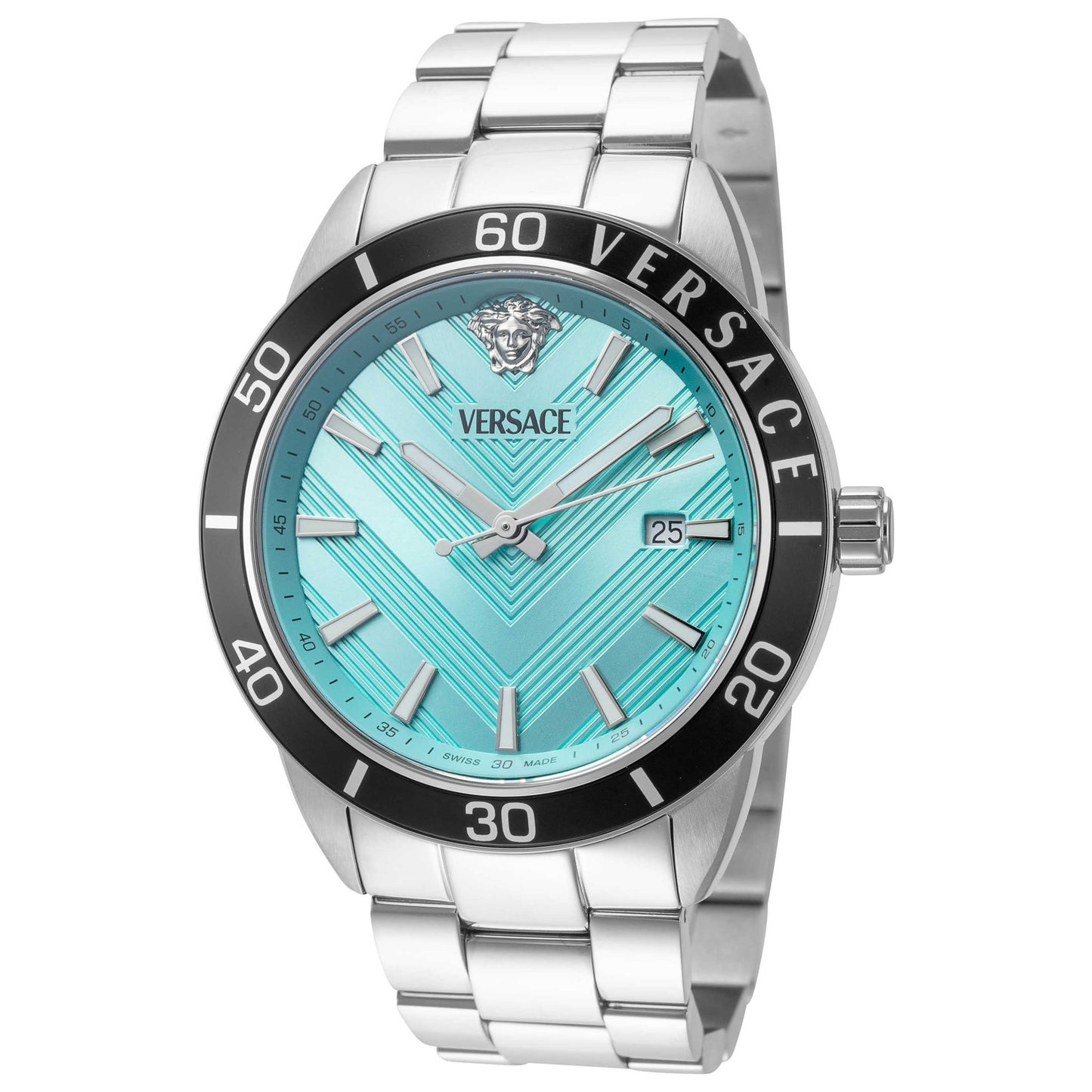 Front view of Versace Greca Urban Men's Quartz Watch VEYCA0324