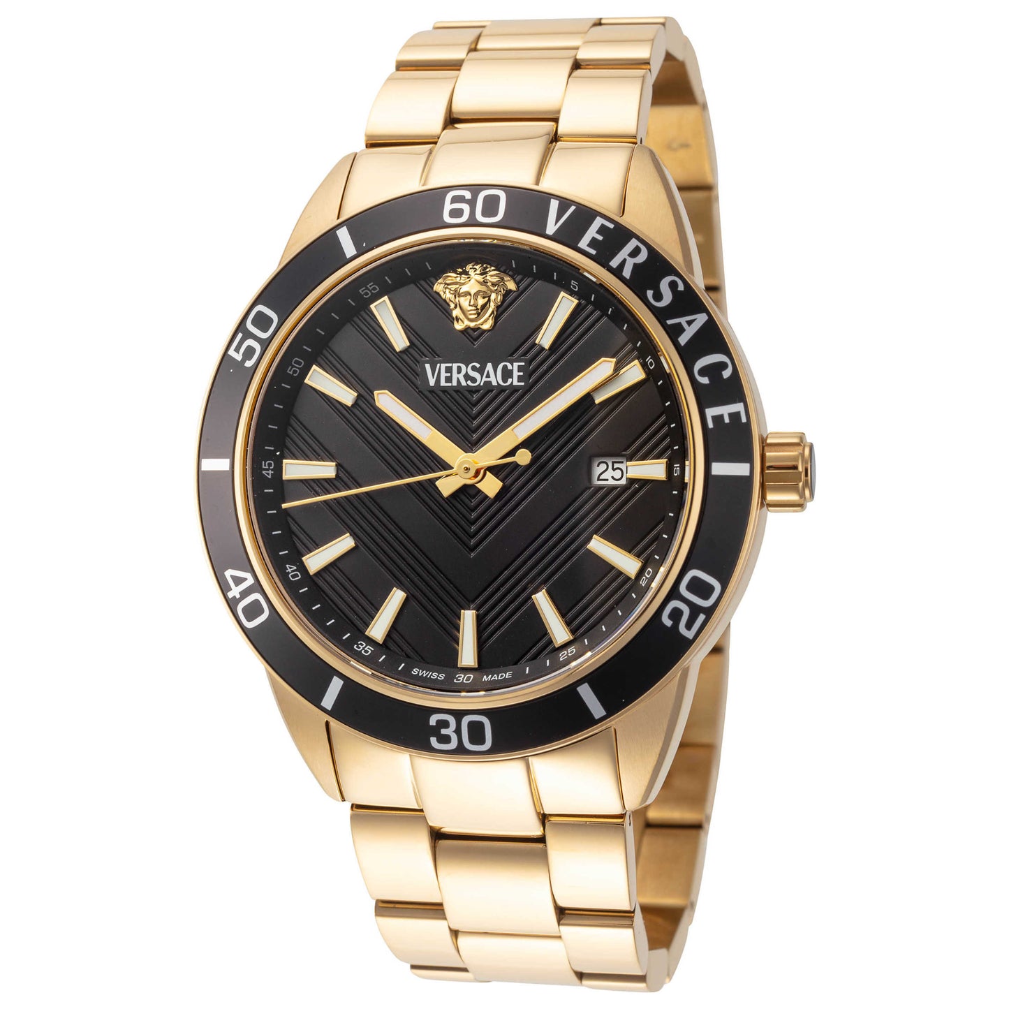 Front view of Versace Greca Urban Men's Quartz Watch VEYCA0724