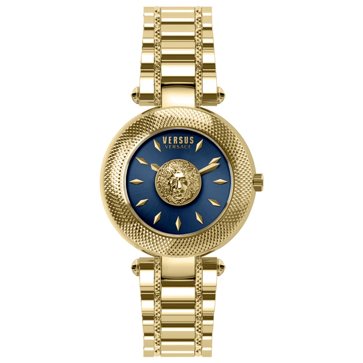Front view of Versus Versace Brick Lane Lion Women's Quartz Watch VSP215521
