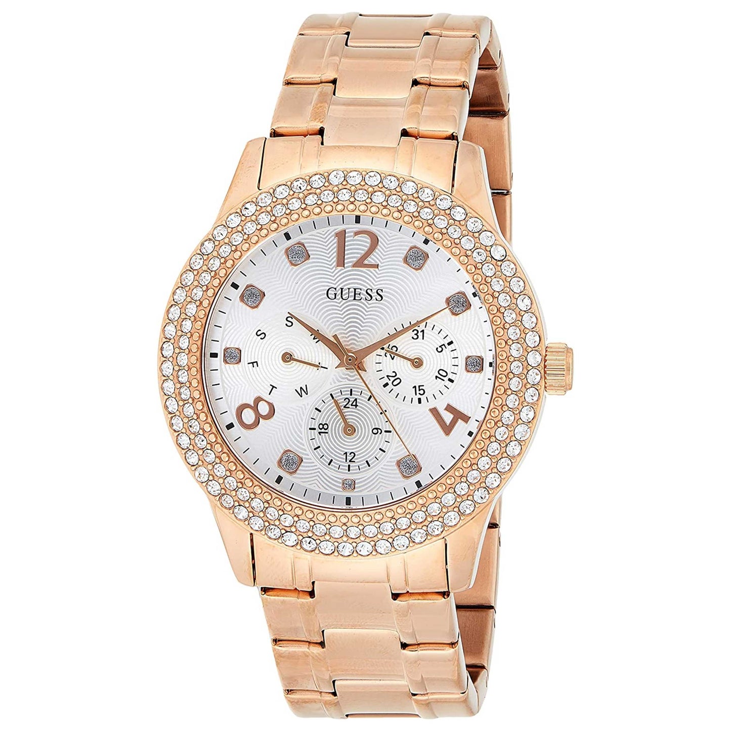 Front view of Guess Bedazzle Women's Quartz Watch W1097L3