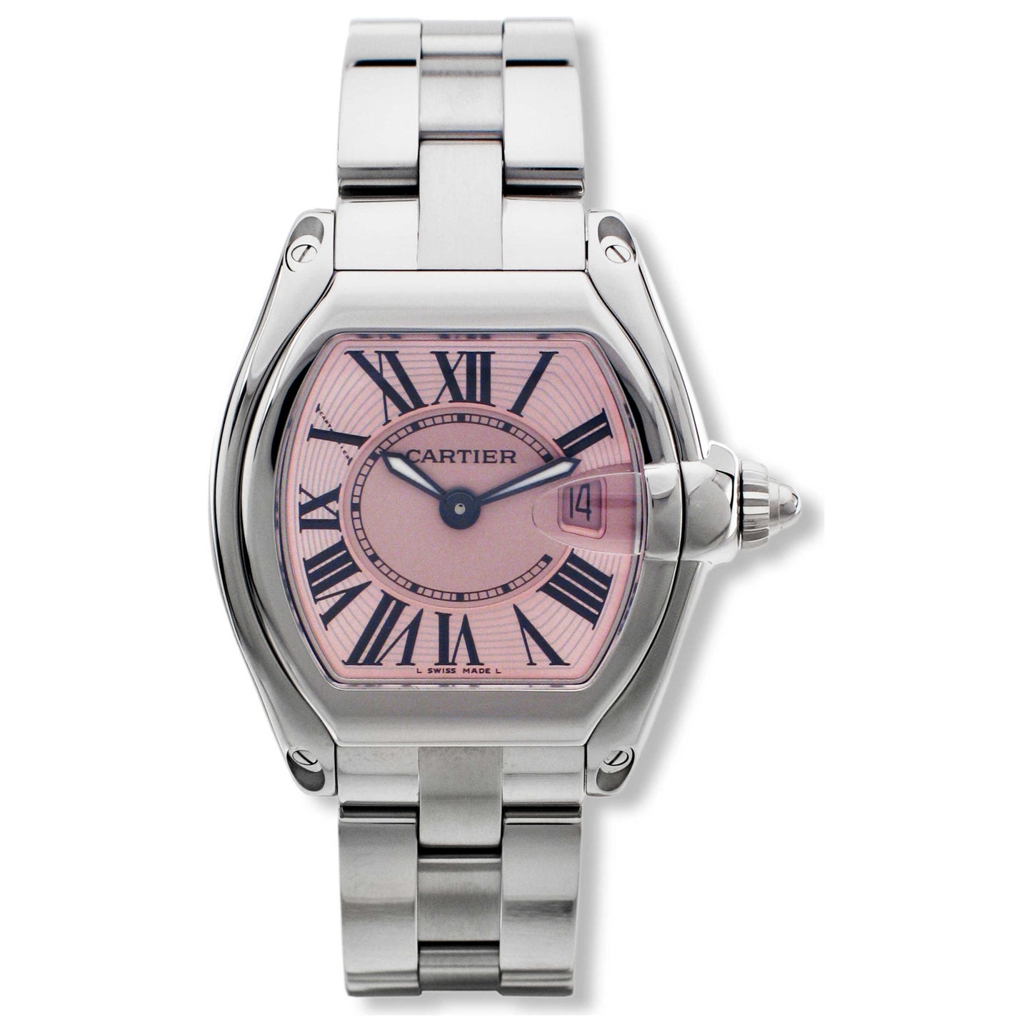 Front view of Cartier Roadster Women's Swiss Quartz (Battery-Powered) Watch W62017V3