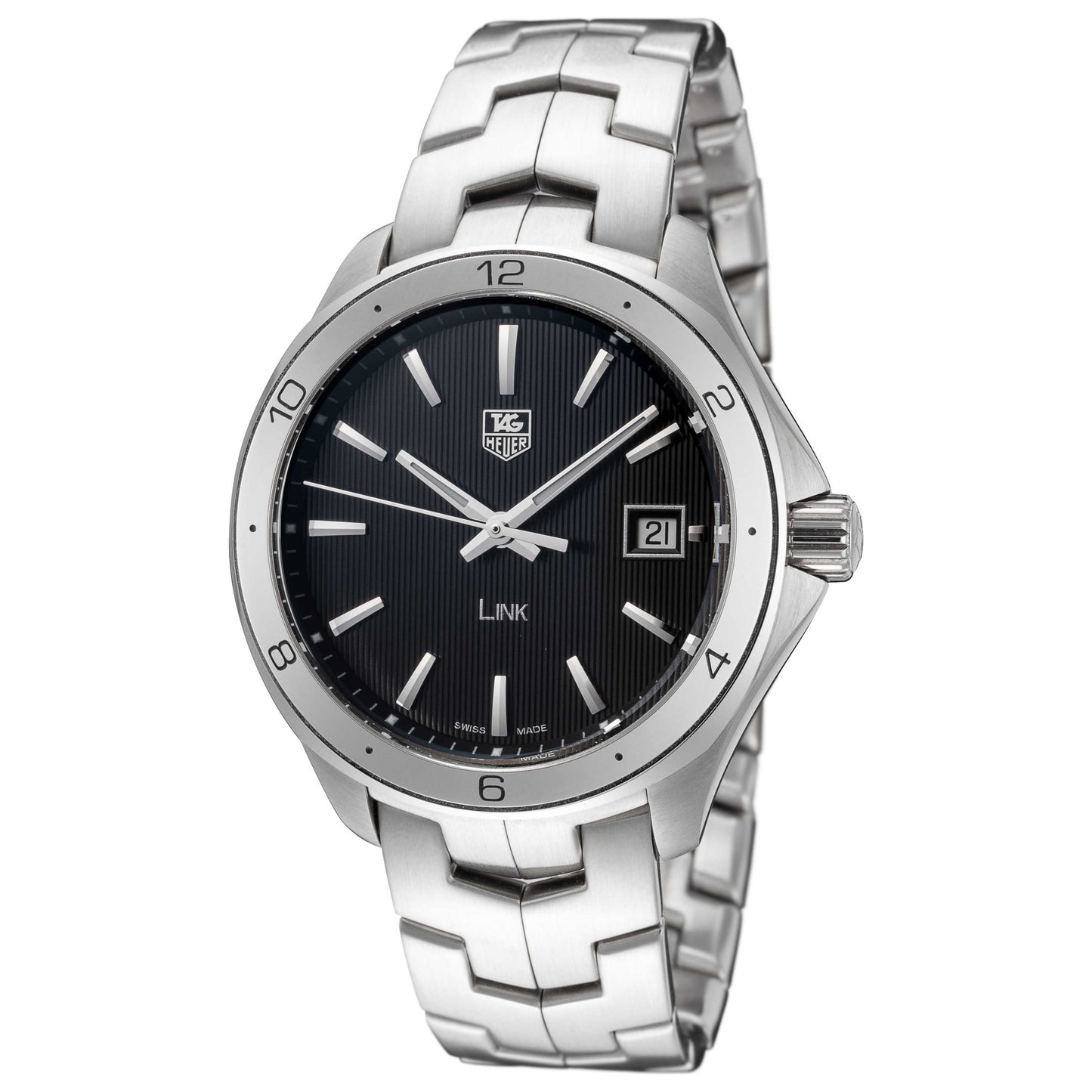 Front view of Tag Heuer Link Men's Swiss Quartz (Battery-Powered) Watch WAT1110-BA0950