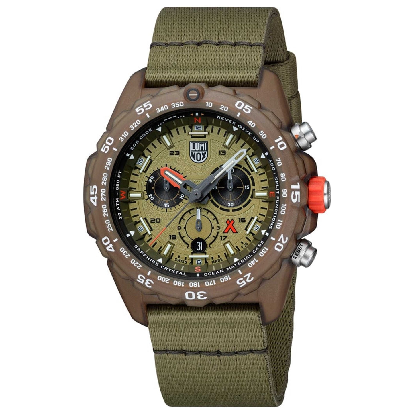 Front view of Luminox Bear Grylls Survival Men's Quartz Watch XB.3757.ECO