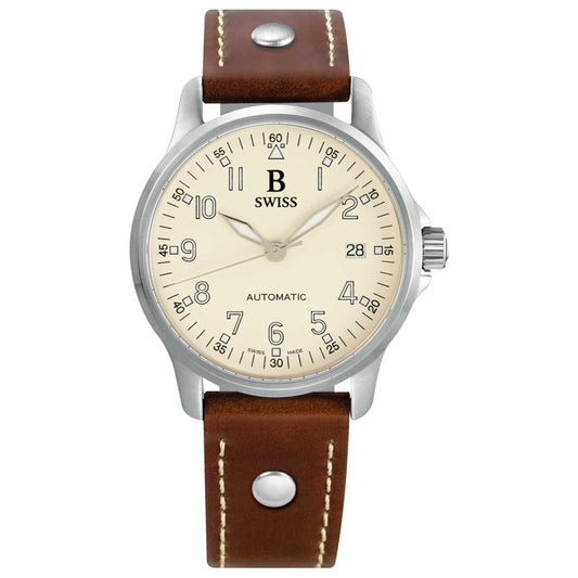 Front view of B Swiss Flightstar Men's Automatic Watch 00.50601.08.22.01