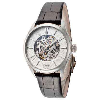 Front view of Oris Artelier Skeleton Women's Automatic Watch 01-560-7724-4051-07-5-17-64FC