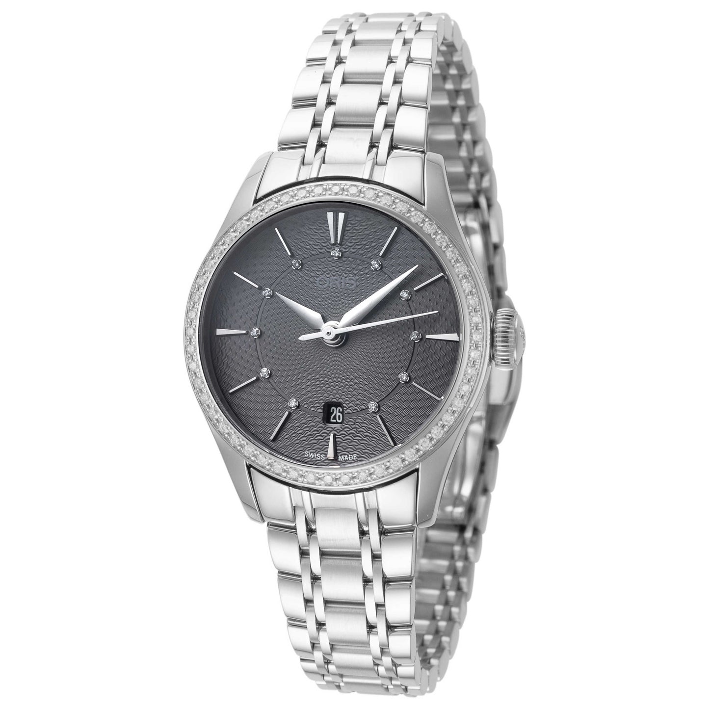 Front view of Oris Artelier Date Women's Automatic Watch 01-561-7722-4953-07-8-14-88