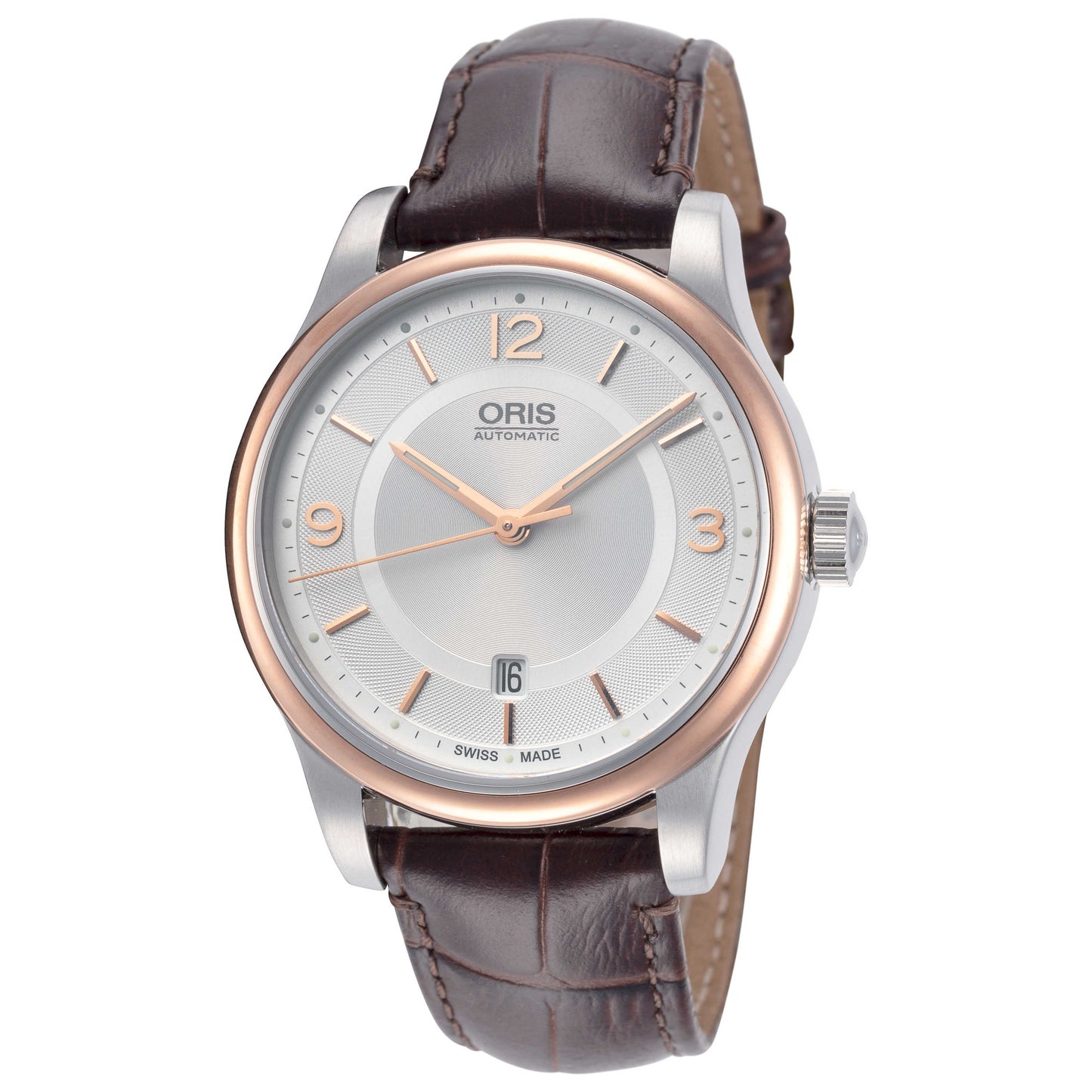 Front view of Oris Classic Men's Automatic Watch 01-733-7578-4331-07-5-18-10