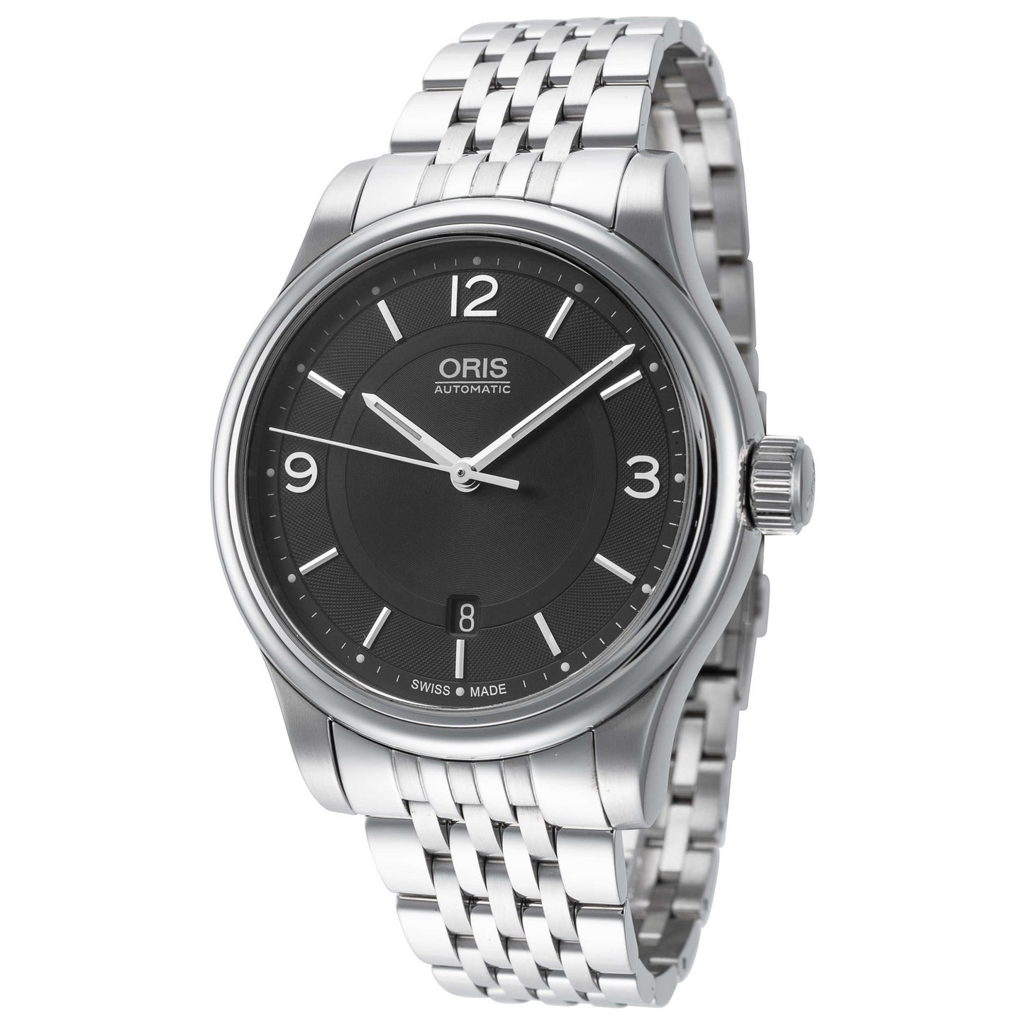 Front view of Oris Classic Men's Automatic Watch 01-733-7594-4034-07-8-20-10