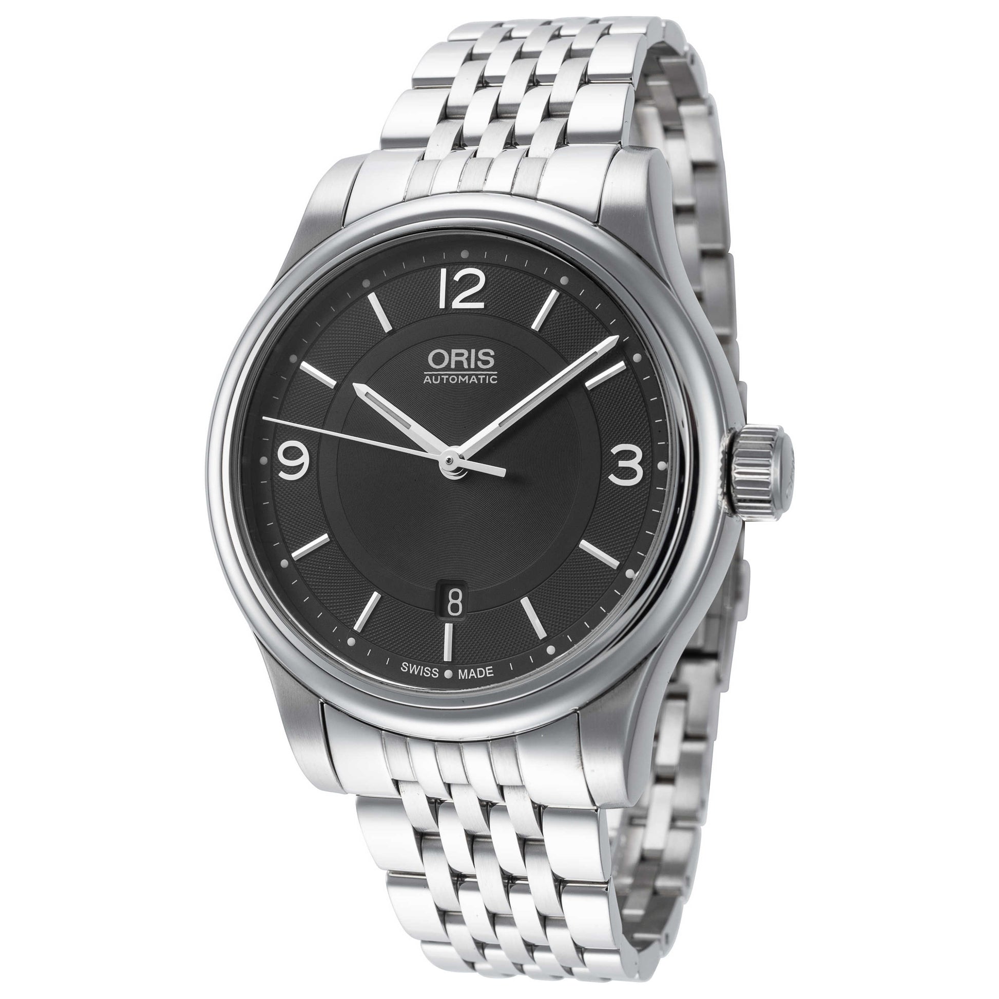 Front view of Oris Classic Men's Automatic Watch 01-733-7594-4034-07-8-20-10