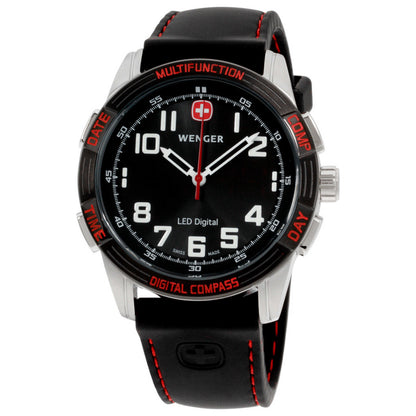 Front view of Wenger LED Nomad Men's Quartz Watch 01.0704.430