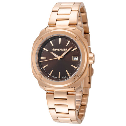 Front view of Wenger Edge Index Women's Quartz Watch 01.1121.105