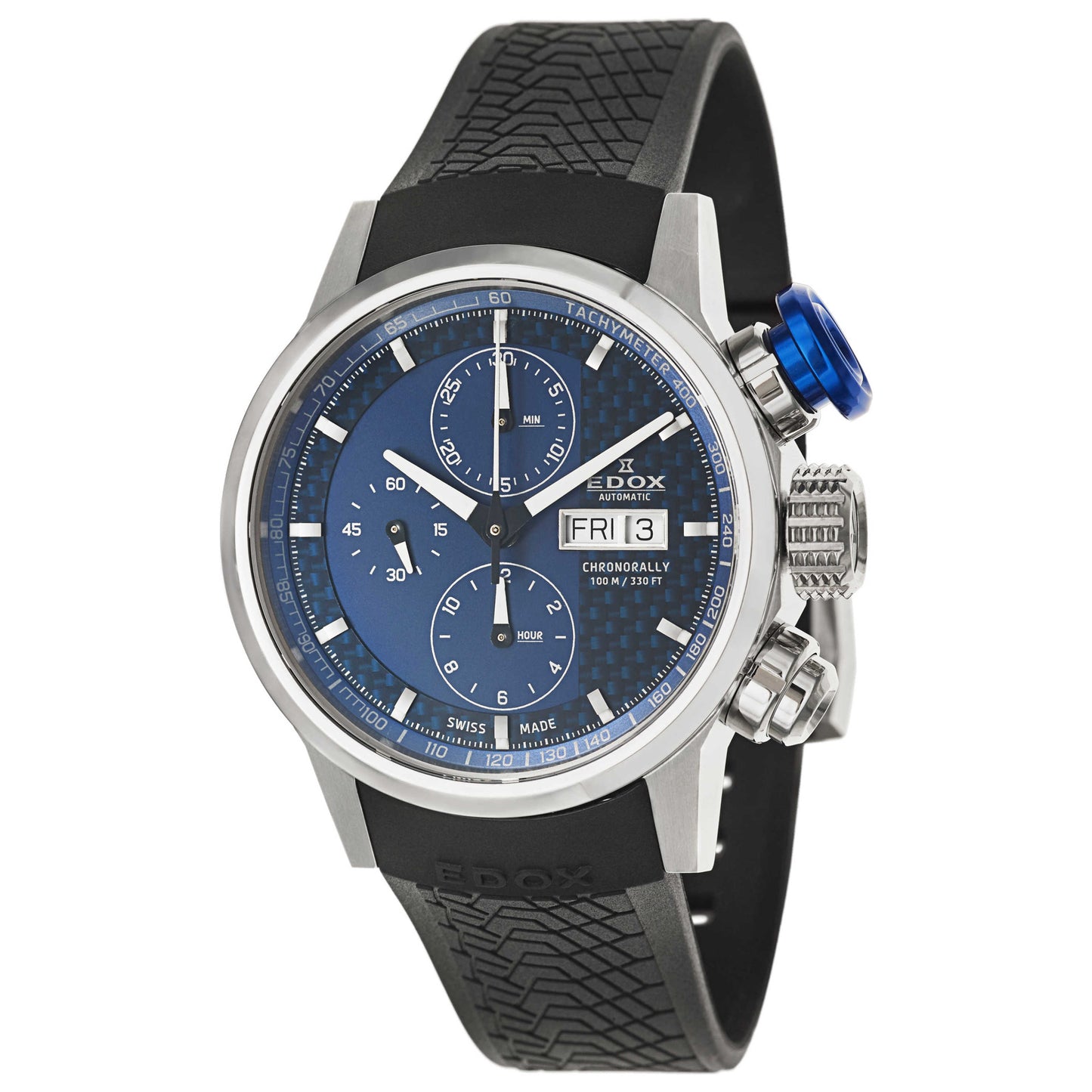 Front view of Edox Chronorally Men's Automatic Watch 01116-3PBU-BUIN