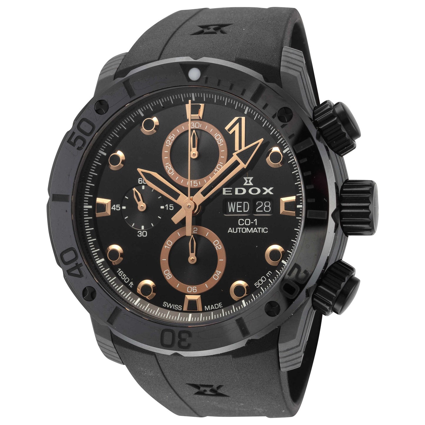 Front view of Edox CO-1 Men's Automatic Watch 01125-CCN-NR