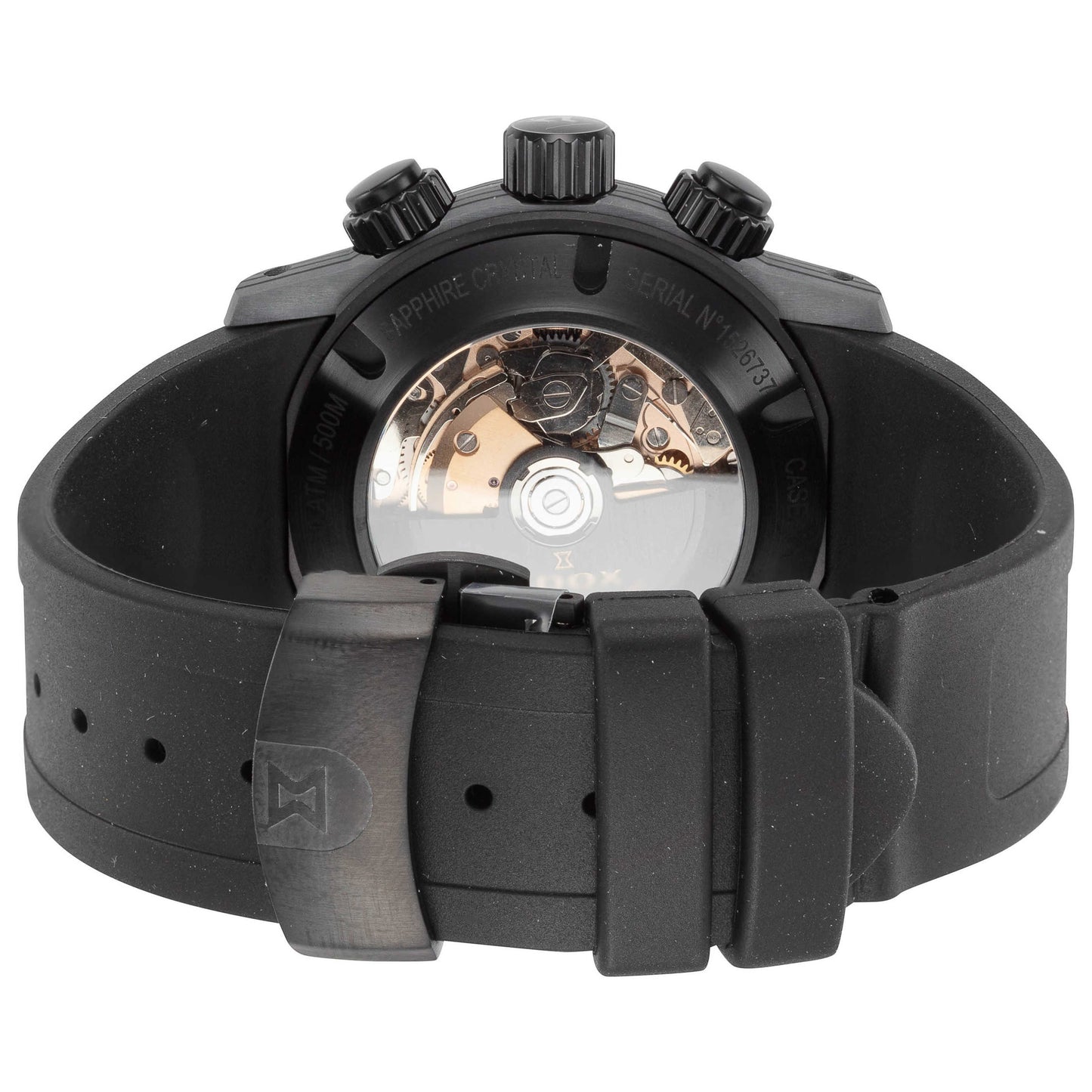 Back view of Edox CO-1 Men's Automatic Watch 01125-CLNGN-BUNN