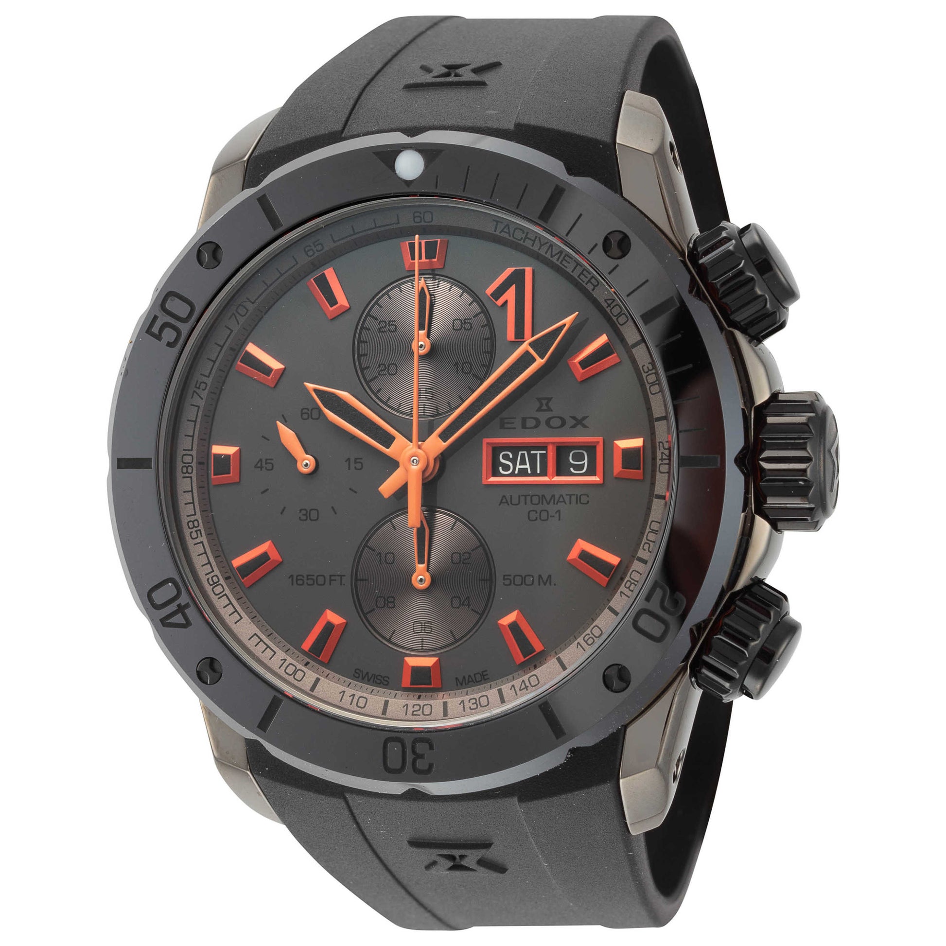 Front view of Edox CO-1 Men's Automatic Watch 01128-37GNNOCA-GNO