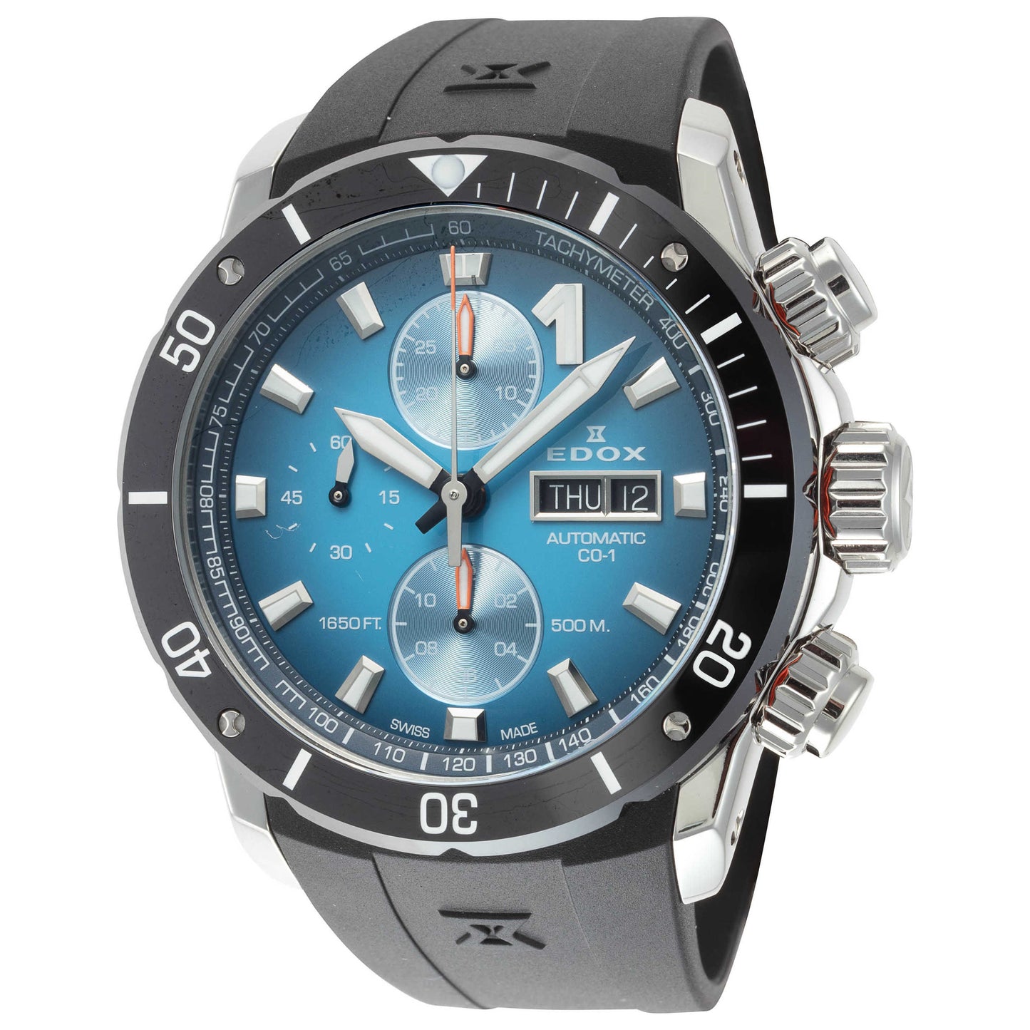 Front view of Edox CO-1 Men's Automatic Watch 01128-3NOCA-BUIDN