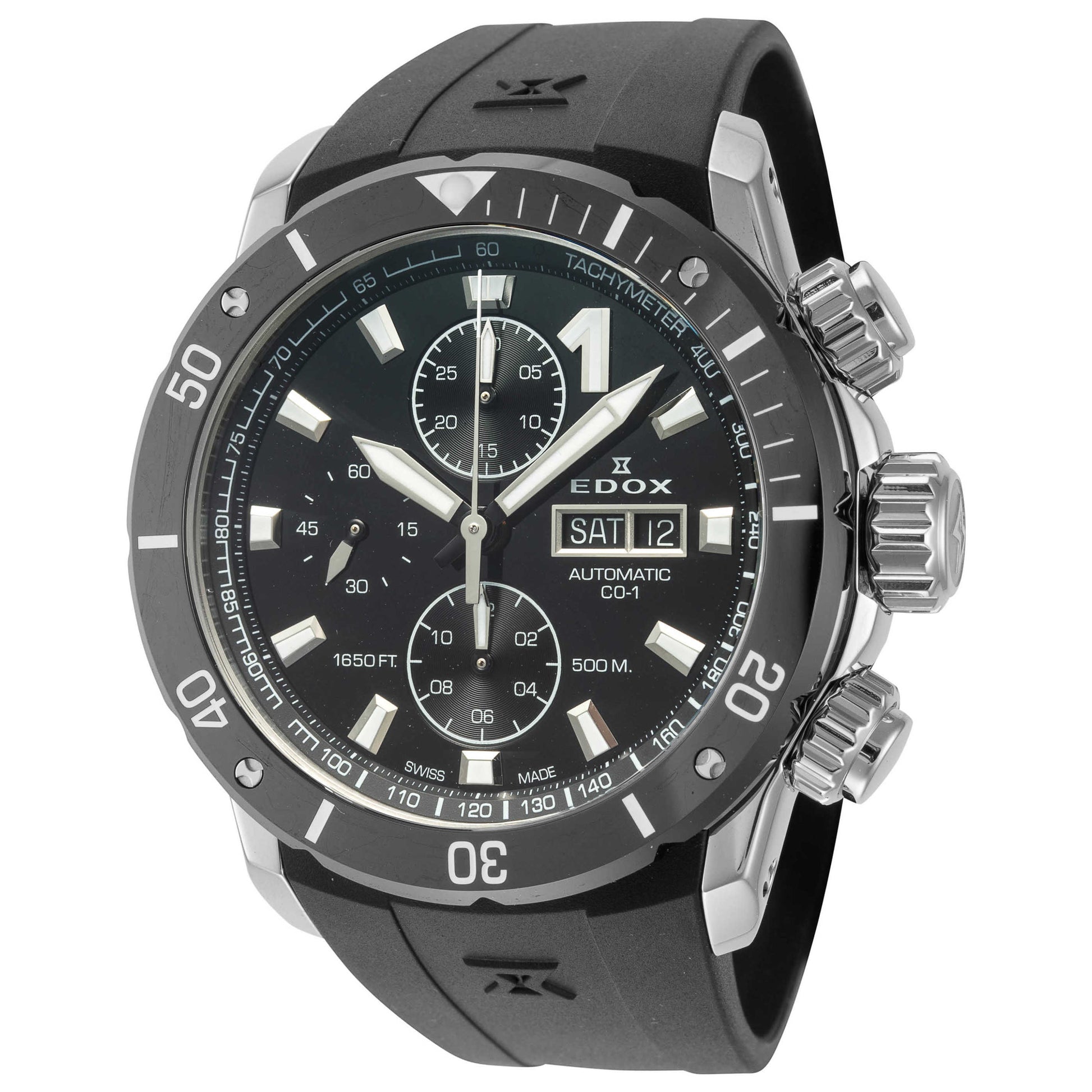 Front view of Edox CO-1 Men's Automatic Watch 01128-3NRCA-NN