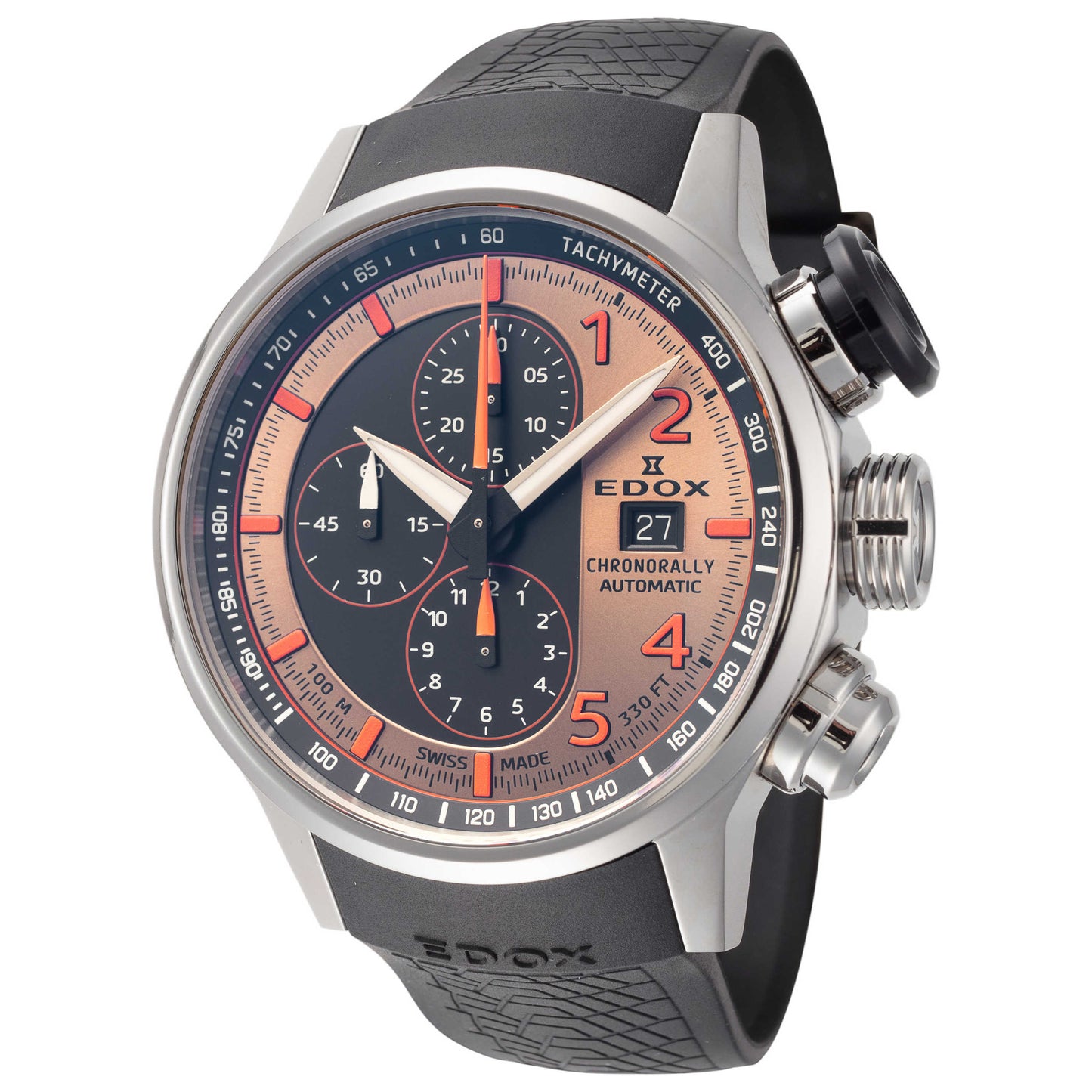 Front view of Edox Chronorally Men's Automatic Watch 01129-TNCA-BENO