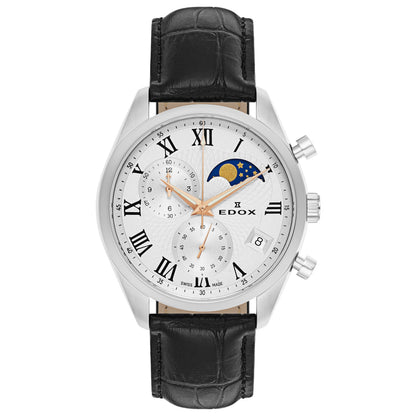 Front view of Edox Les Vauberts Men's Swiss Quartz (Battery-Powered) Watch 01655-3-ARR
