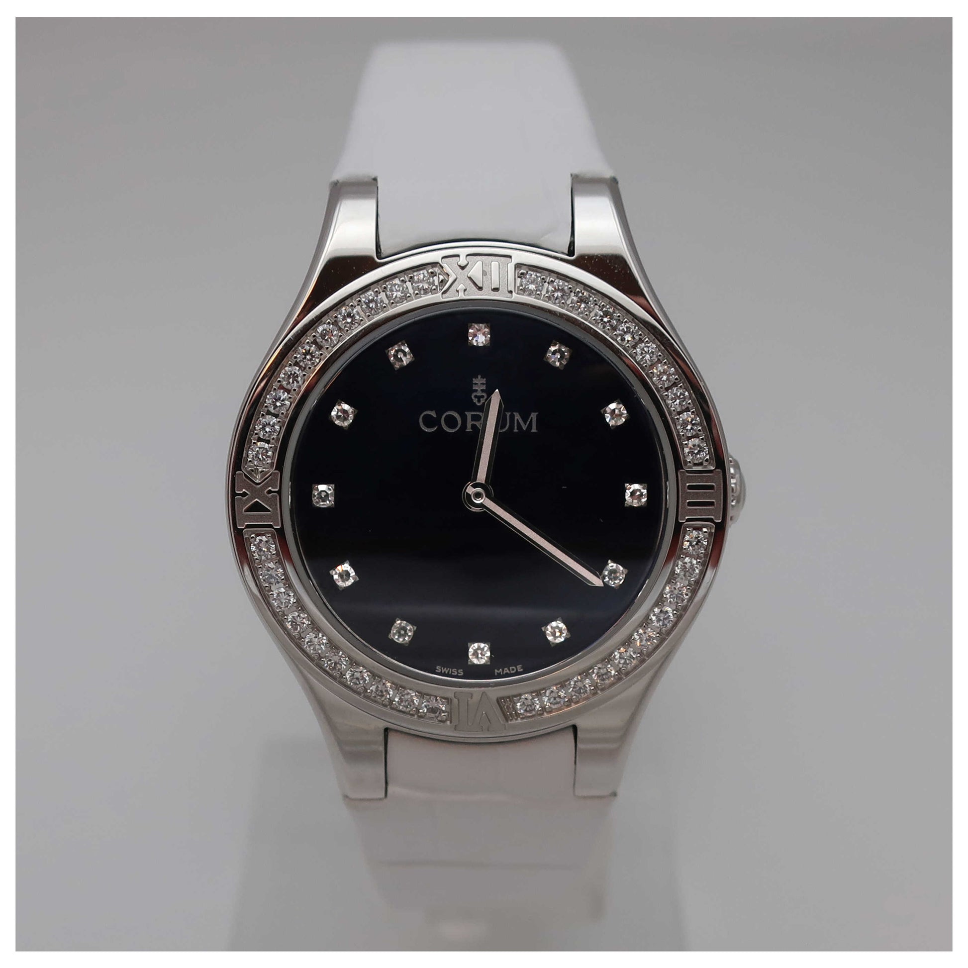 Front view of Corum Romulus Women's Swiss Quartz (Battery-Powered) Watch 024-131-69-0001-SD2