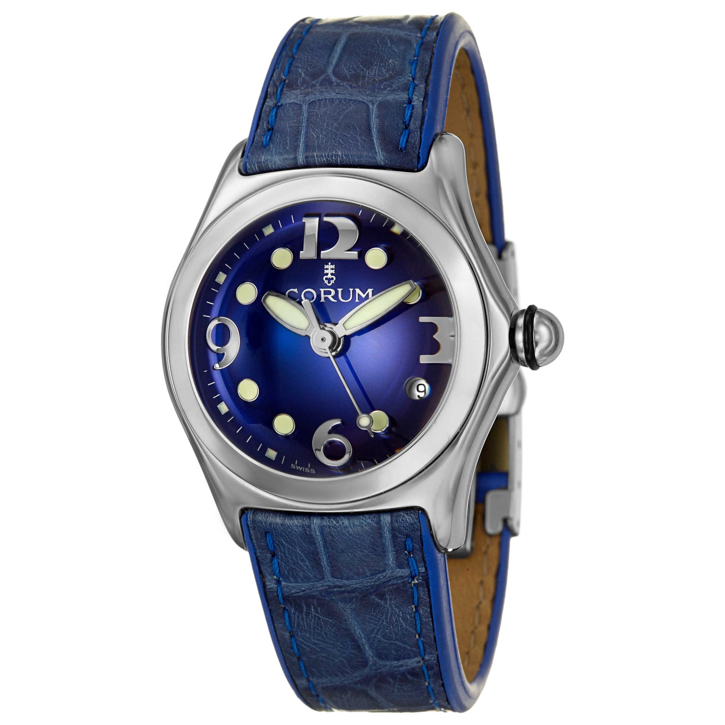 Front view of Corum Bubble Mid-Size Women's Swiss Quartz (Battery-Powered) Watch 039-250-20-0F03FB30R