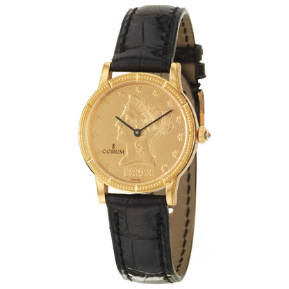 Front view of Corum Coin Women's Swiss Quartz (Battery-Powered) Watch 049-357-56-0081-MU36