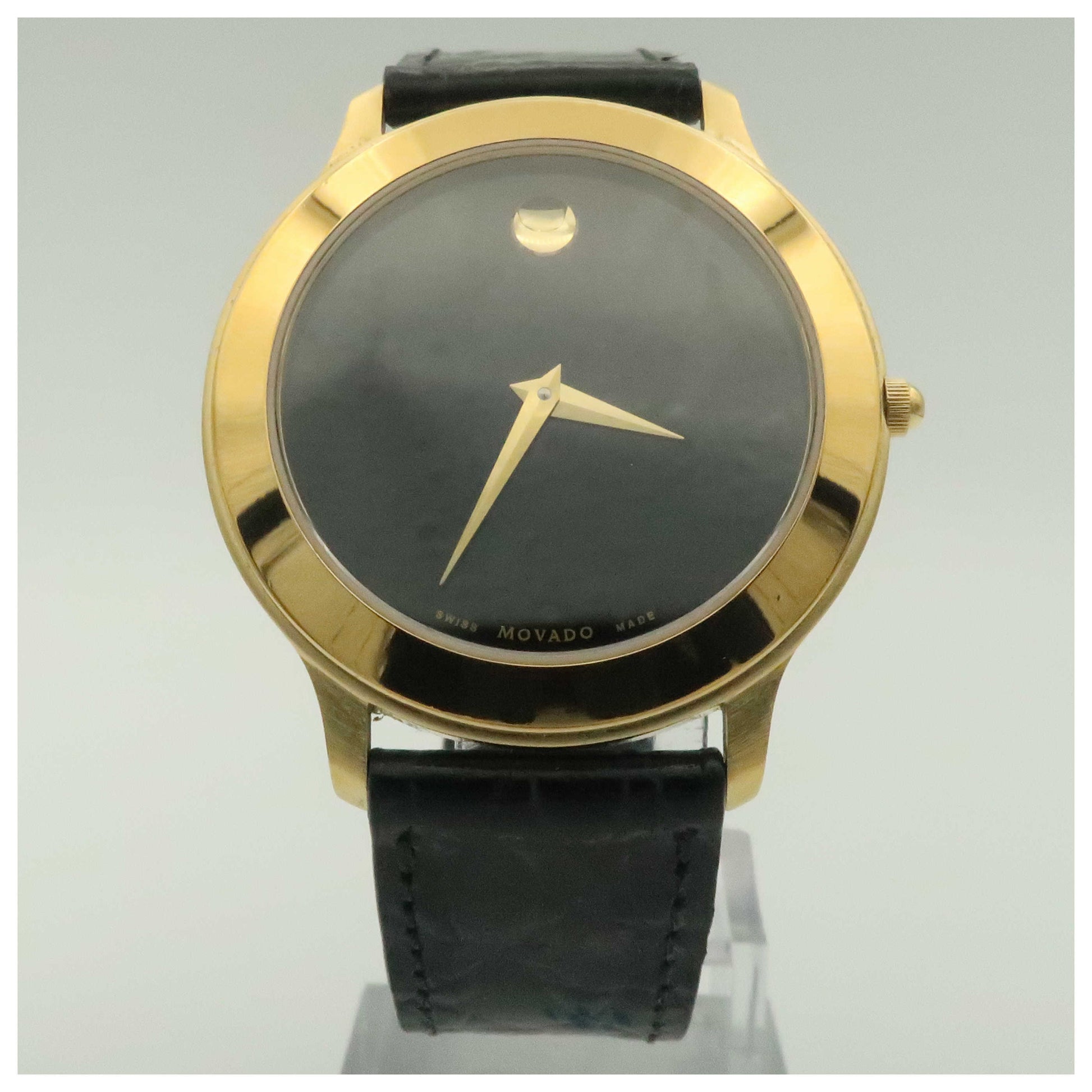 Front view of Movado Museum Men's Swiss Quartz (Battery-Powered) Watch 0602502-PO