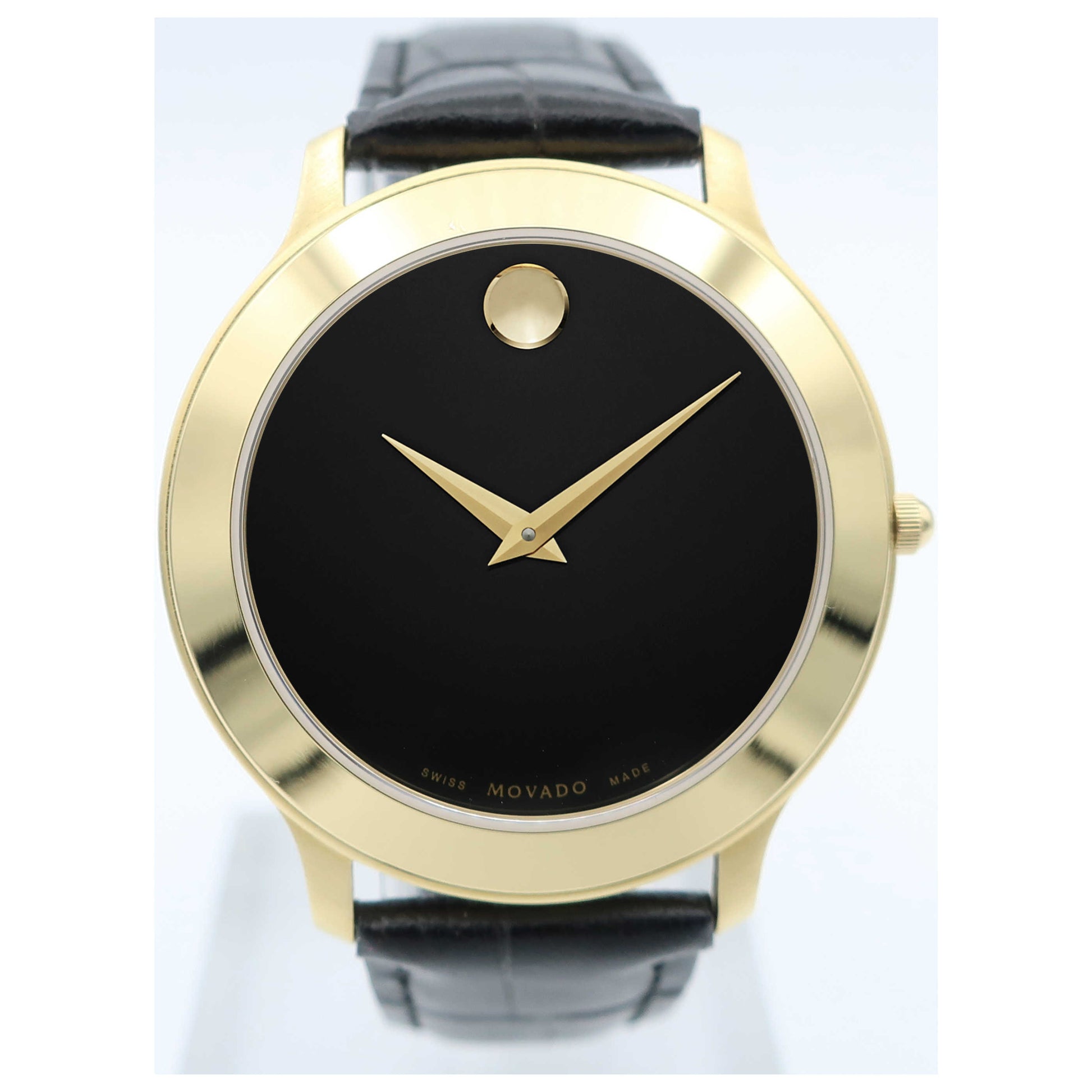 Front view of Movado Museum Men's Swiss Quartz (Battery-Powered) Watch 0602502-SDV