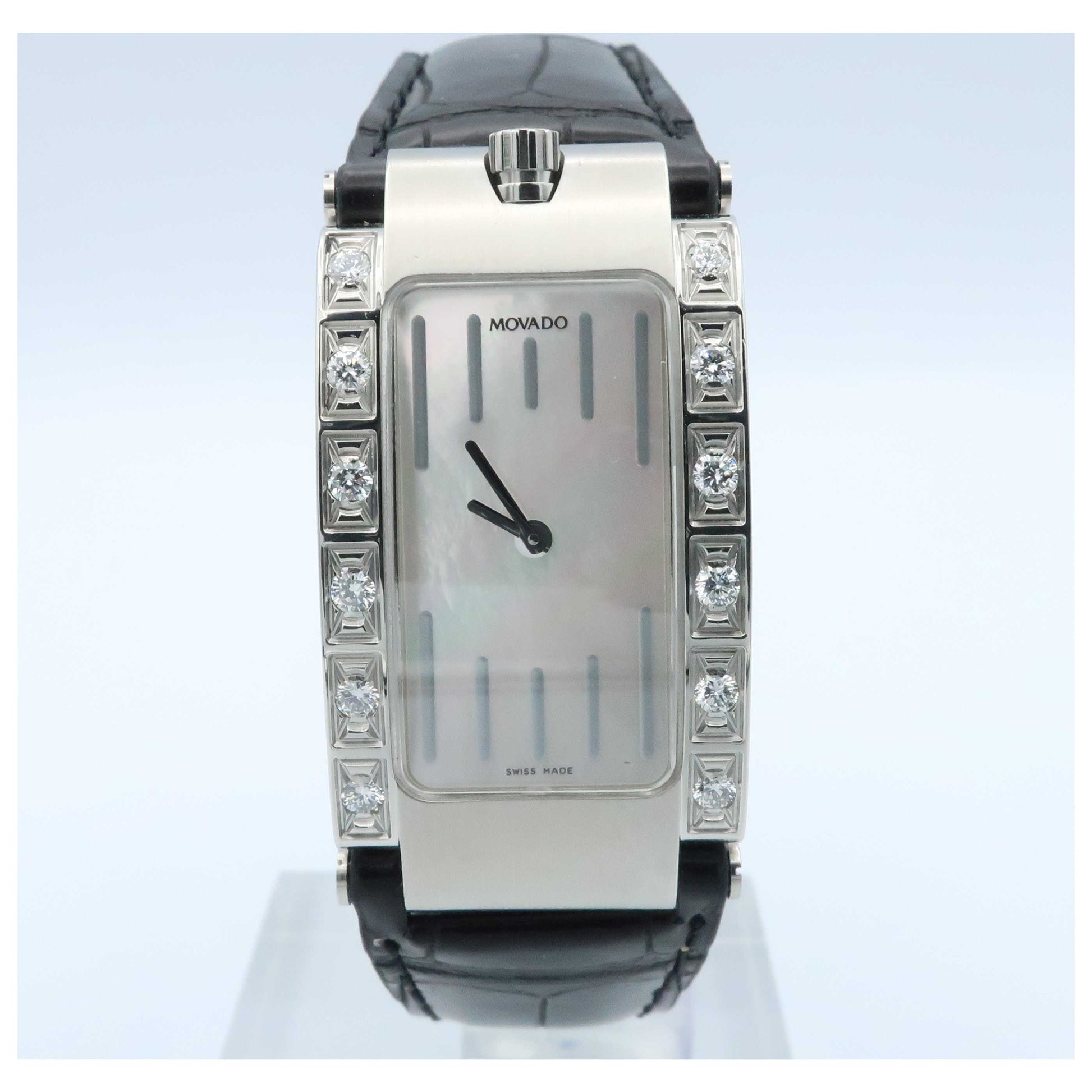 Front view of Movado Elliptica Women's Swiss Quartz (Battery-Powered) Watch 0604863-SD