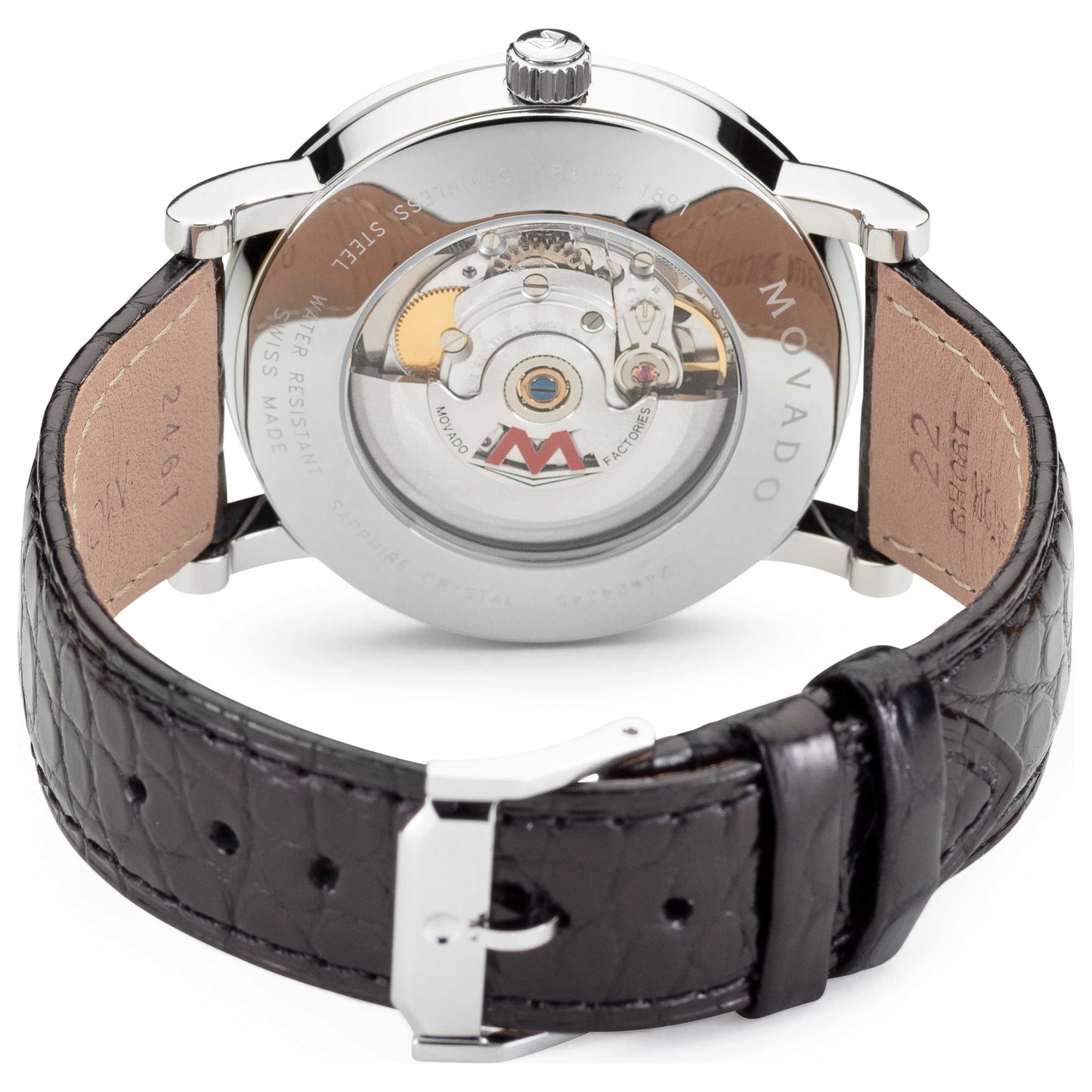 Back view of Movado Red Label Men's Automatic Watch 0606112
