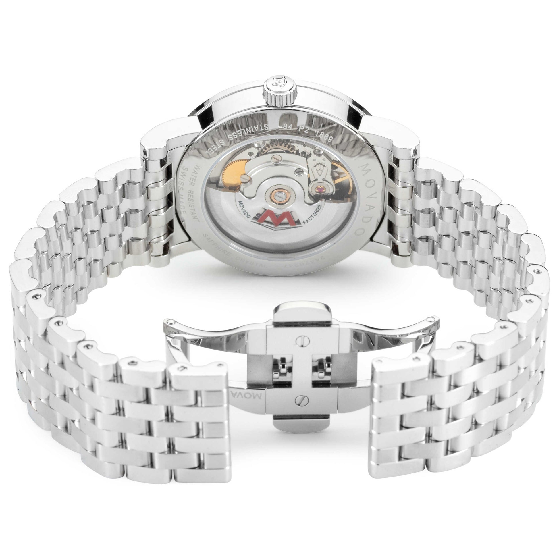 Back view of Movado Red Label Men's Automatic Watch 0606115