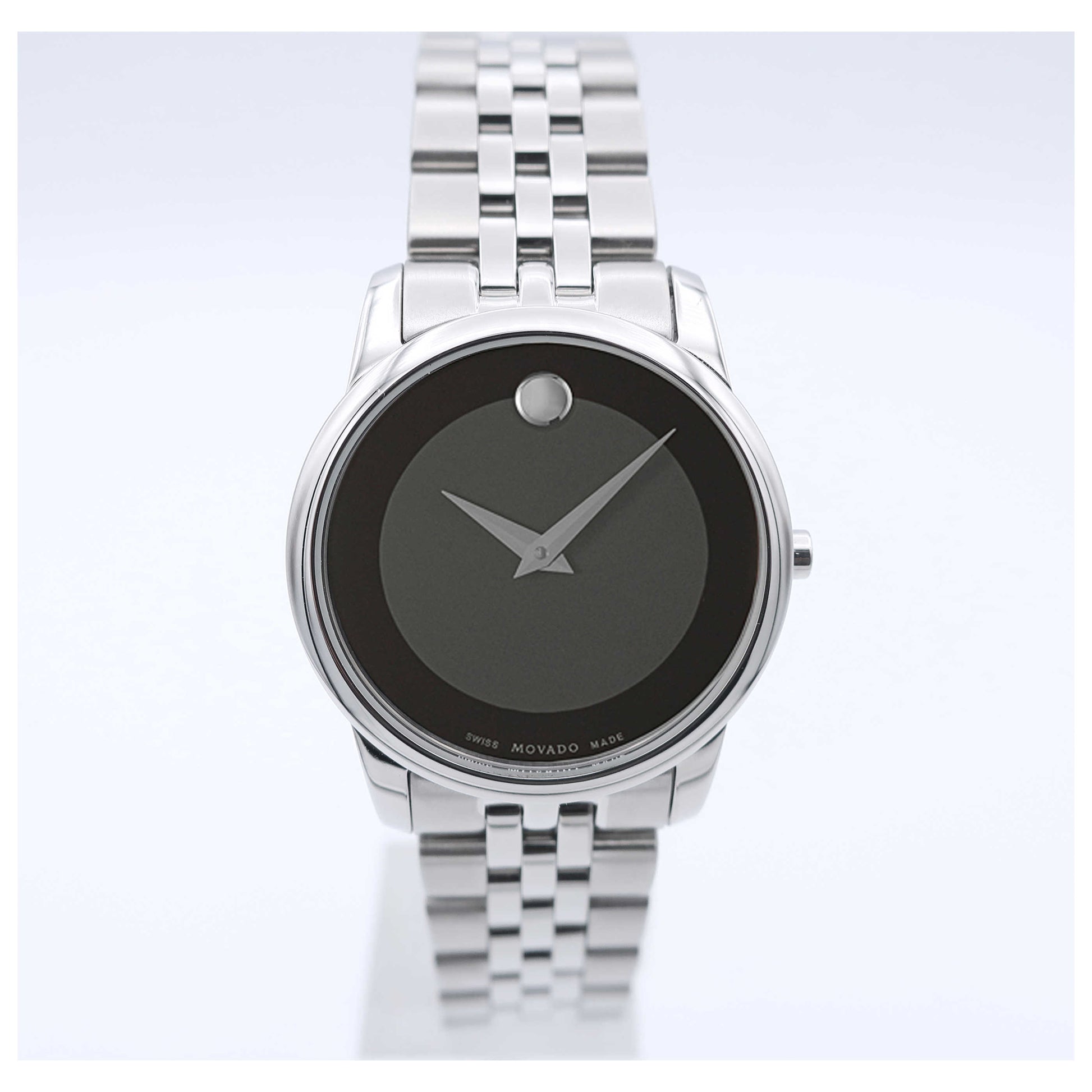 Front view of Movado Museum Women's Swiss Quartz (Battery-Powered) Watch 0606505-SD