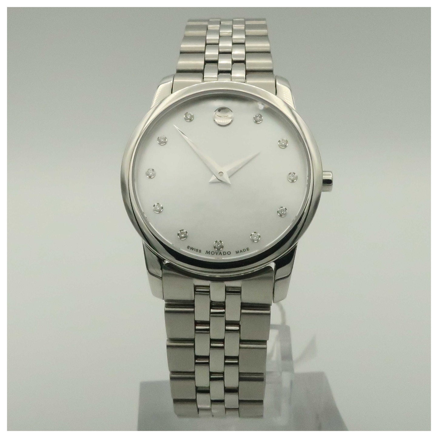 Front view of Movado Museum Women's Swiss Quartz (Battery-Powered) Watch 0606612-SDV
