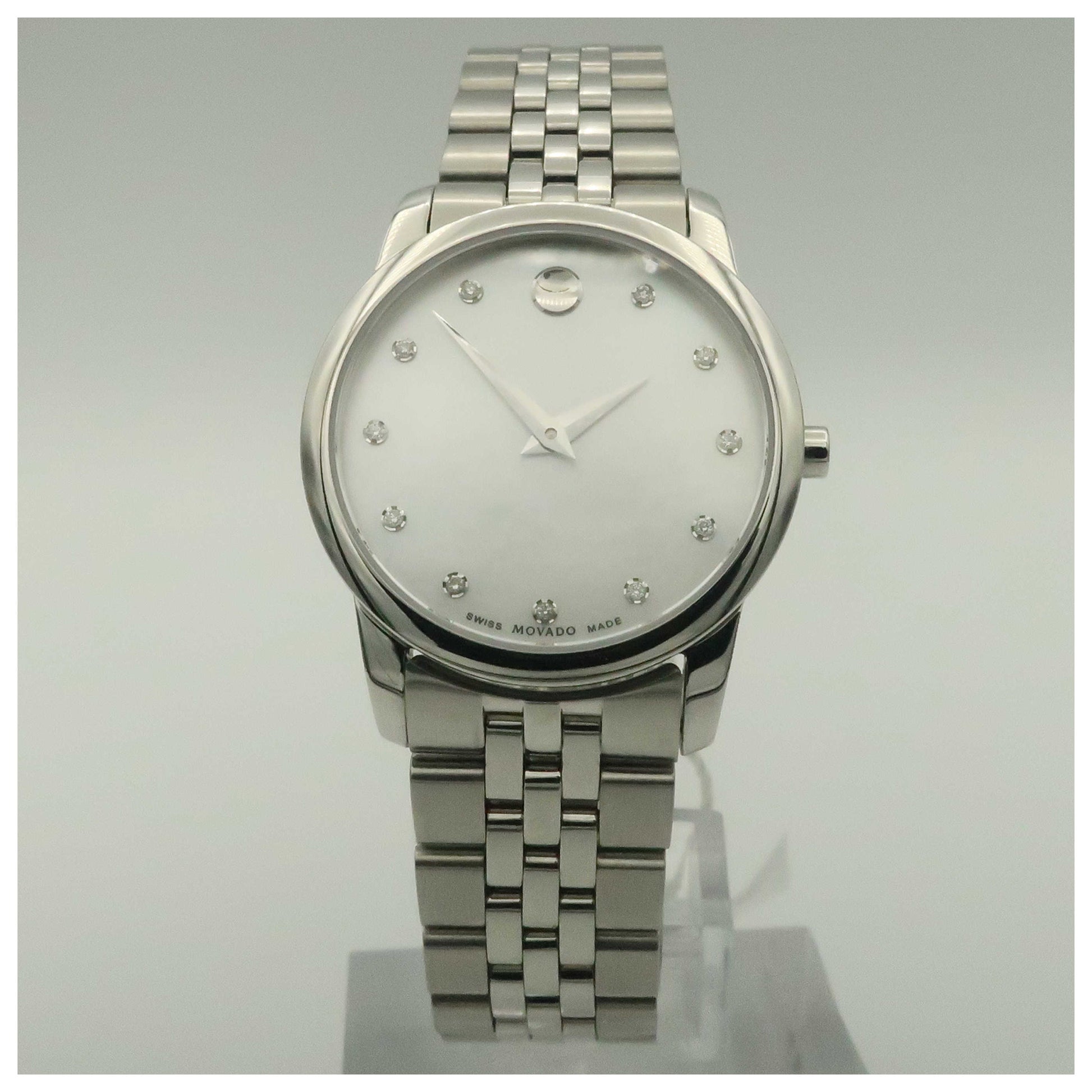 Front view of Movado Museum Women's Swiss Quartz (Battery-Powered) Watch 0606612-SDV