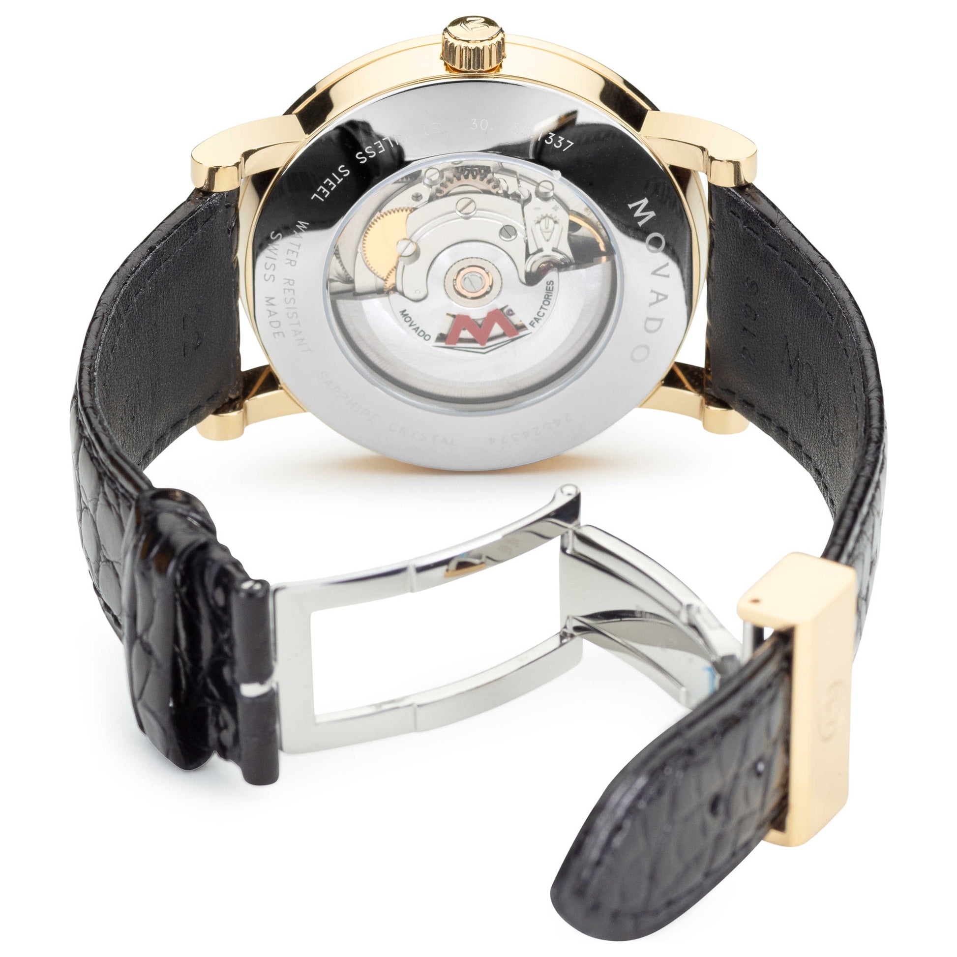 Back view of Movado Red Label Men's Automatic Watch 0607007