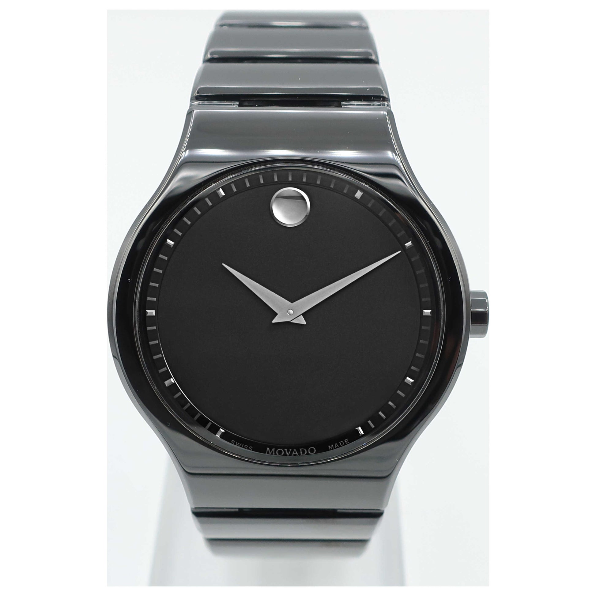 Front view of Movado Ceramico Men's Swiss Quartz (Battery-Powered) Watch 0607047-SD