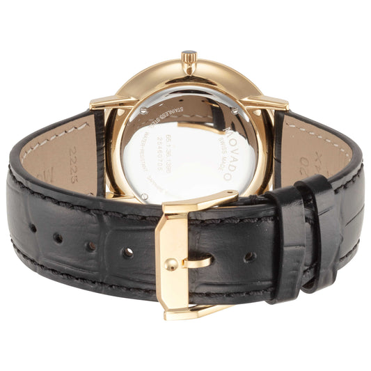 Back view of Movado Ultra Slim Men's Quartz Watch 0607173