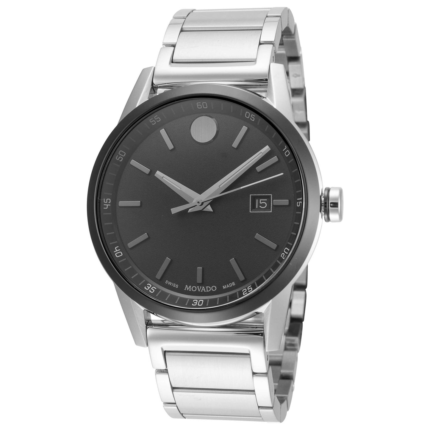 Front view of Movado Museum Men's Quartz Watch 0607557