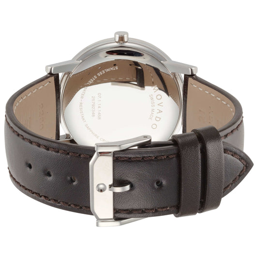 Back view of Movado Museum Men's Quartz Watch 0607851