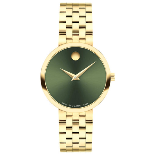 Front view of Movado Museum Women's Quartz Watch 0607942