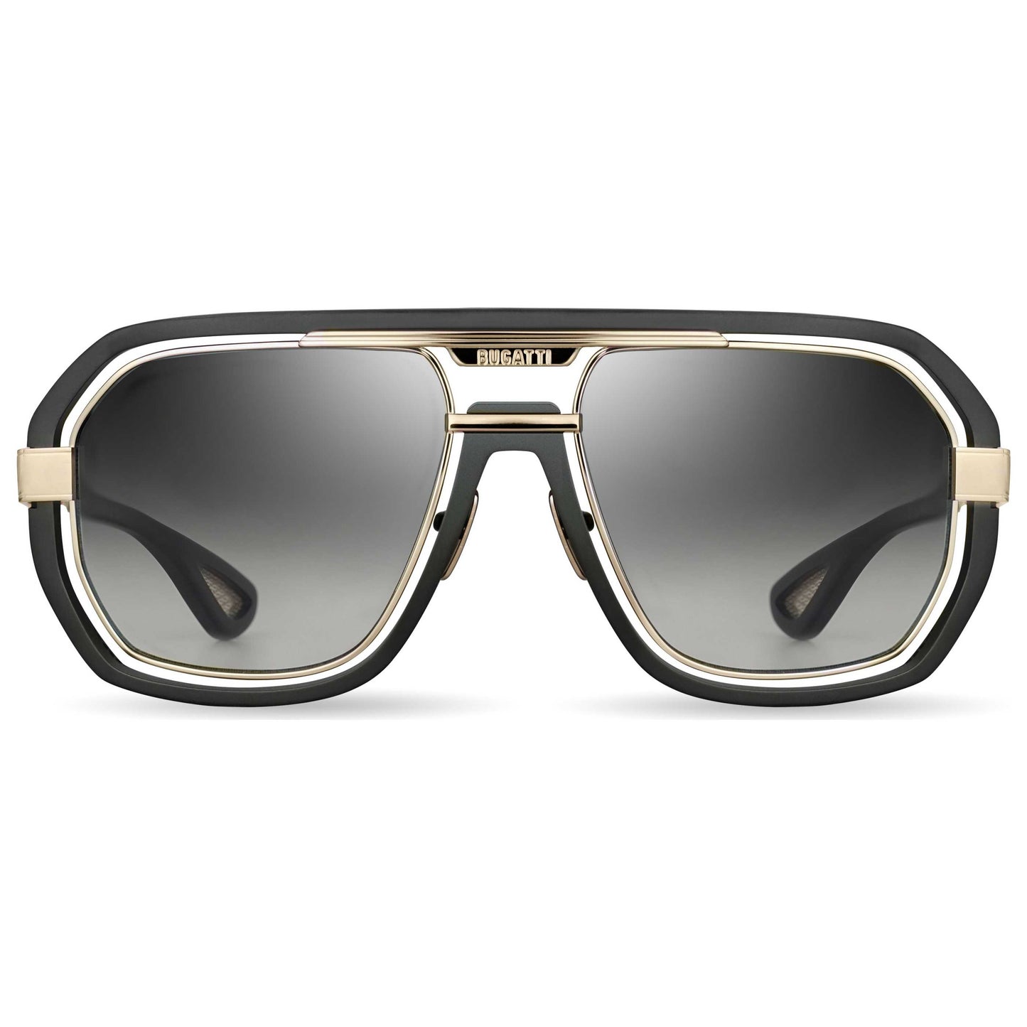 Front view of Bugatti Men's Sunglasses 08-MBK-WG