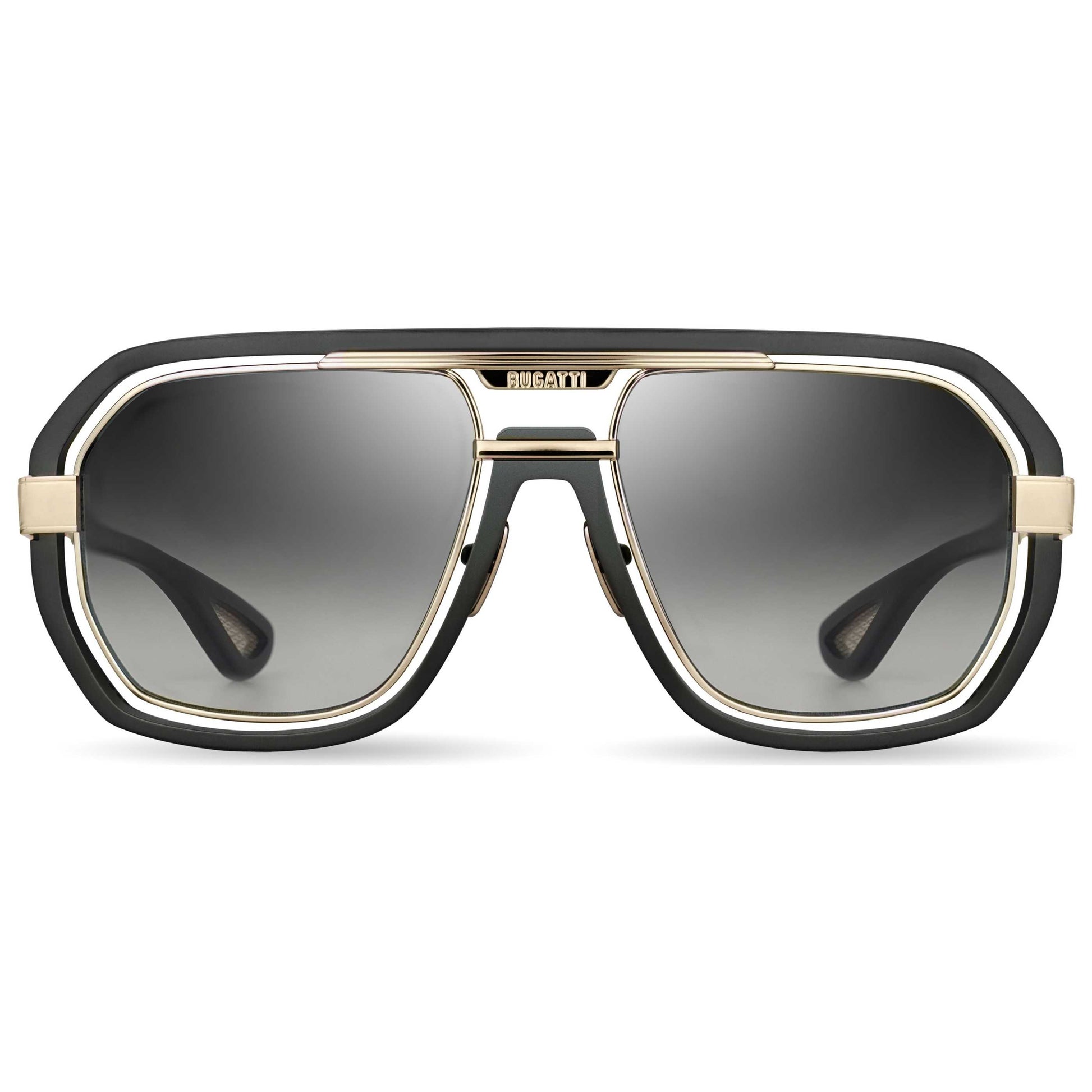 Front view of Bugatti Men's Sunglasses 08-MBK-WG